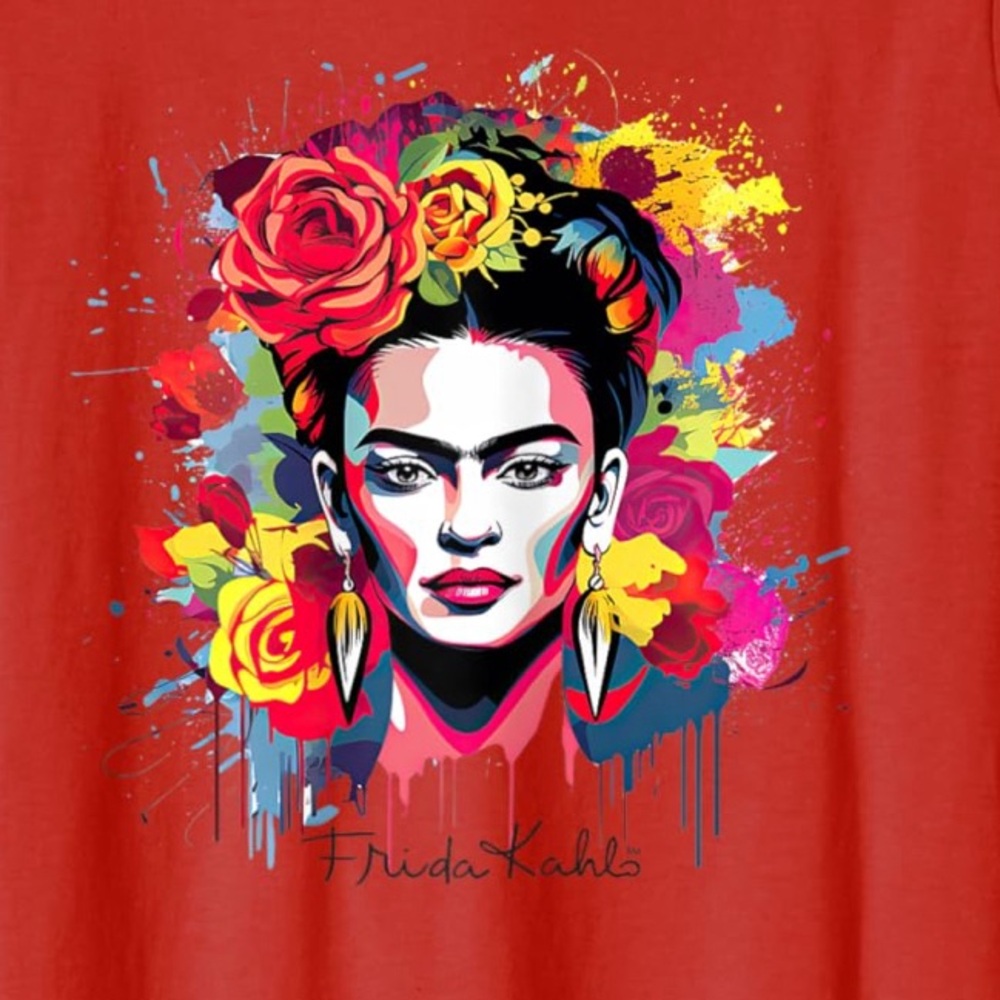 ⚡Artsy Frida Kahlo T-Shirt in RED *NEW* - Picture 4 of 4